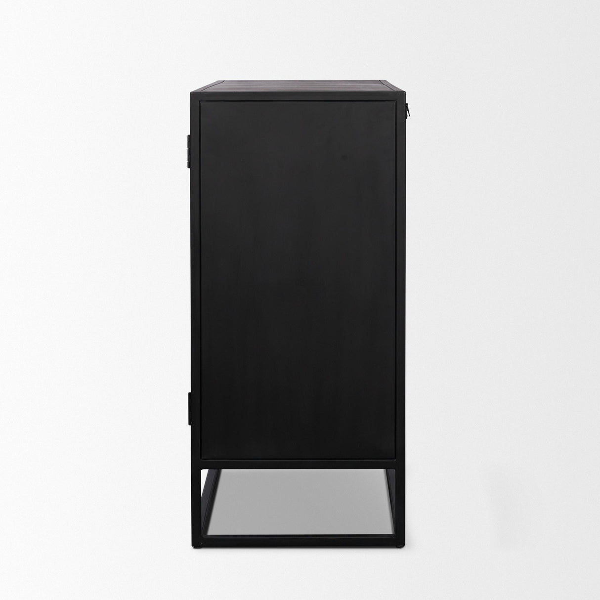 Mercana Sloan 40.0W Light Brown W/Black Metal Frame Accent Cabinet
