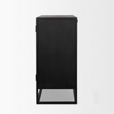 Mercana Sloan 40.0W Light Brown W/Black Metal Frame Accent Cabinet