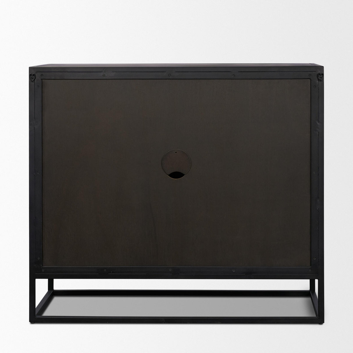 Mercana Sloan 40.0W Light Brown W/Black Metal Frame Accent Cabinet