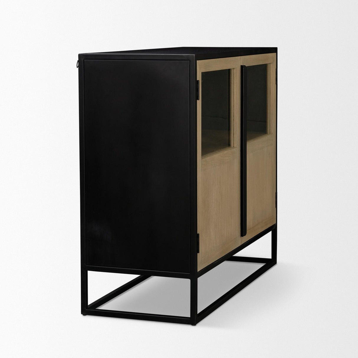 Mercana Sloan 40.0W Light Brown W/Black Metal Frame Accent Cabinet