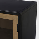Mercana Sloan 40.0W Light Brown W/Black Metal Frame Accent Cabinet