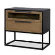 Mercana Sloan Light Brown W/ Black Metal Frame Side Table