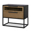Mercana Sloan Light Brown W/ Black Metal Frame Side Table