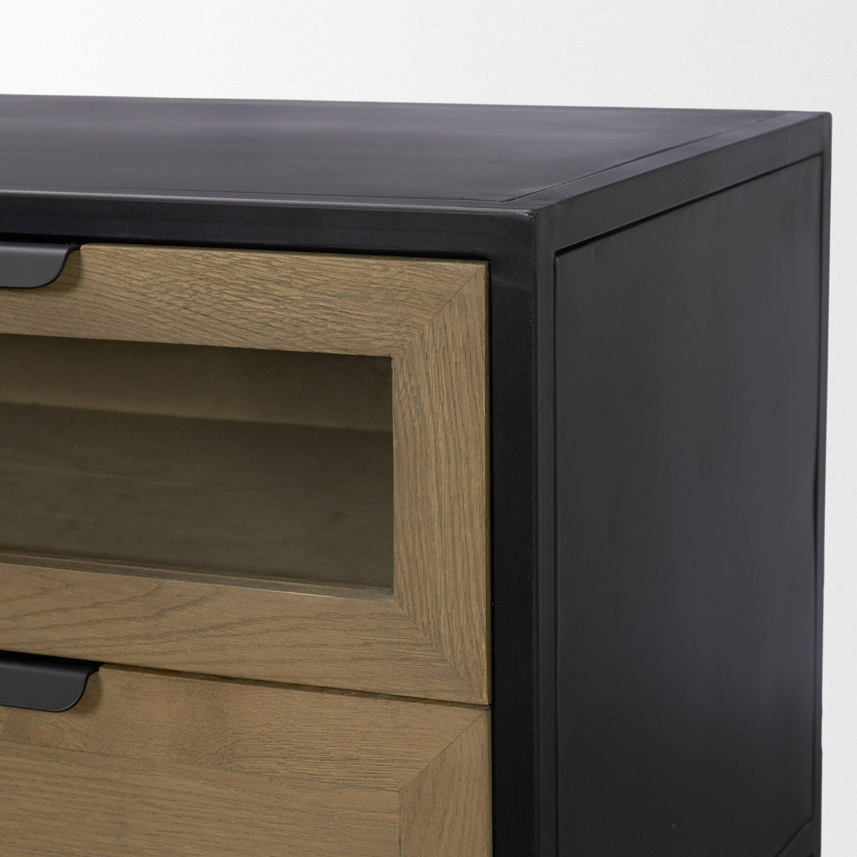 Mercana Sloan Light Brown W/ Black Metal Frame Side Table