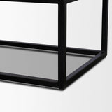 Mercana Sloan Light Brown W/ Black Metal Frame Side Table