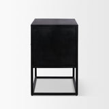 Mercana Sloan Light Brown W/ Black Metal Frame Side Table