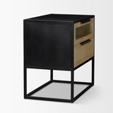 Mercana Sloan Light Brown W/ Black Metal Frame Side Table