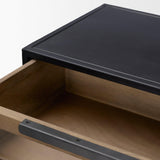 Mercana Sloan Light Brown W/ Black Metal Frame Side Table