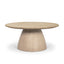 Mercana Allyson 36" Light Wood Base w/ Travertine Top Coffee Table