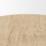 Mercana Allyson 36" Light Wood Base w/ Travertine Top Coffee Table