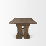 Mercana Rooke 84" Solid Wood Extendable Rectangular Dining Table
