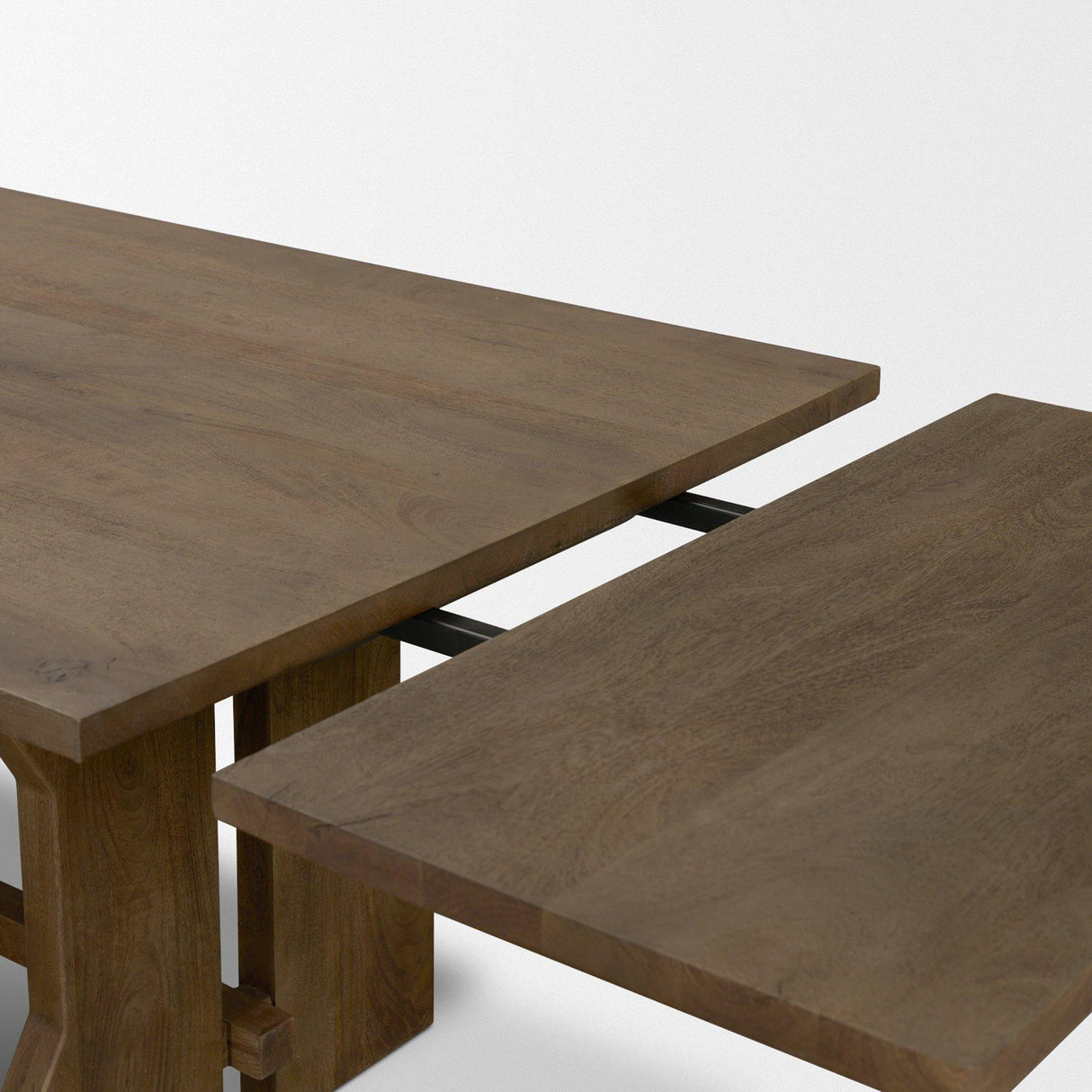 Mercana Rooke 84" Solid Wood Extendable Rectangular Dining Table