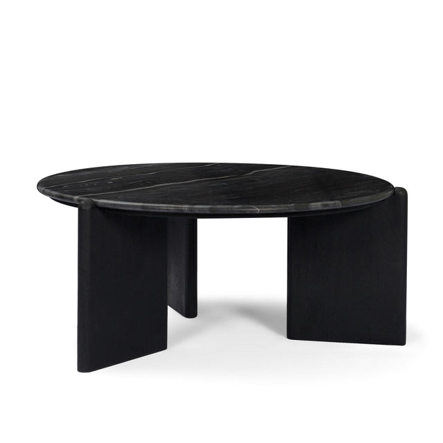Mercana Rumer Black Wood w/ Black Marble Coffee Table