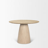 Mercana Allyson 42" Light Wood Base w/ Travertine Top Dining Table