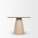 Mercana Allyson 42" Light Wood Base w/ Travertine Top Dining Table