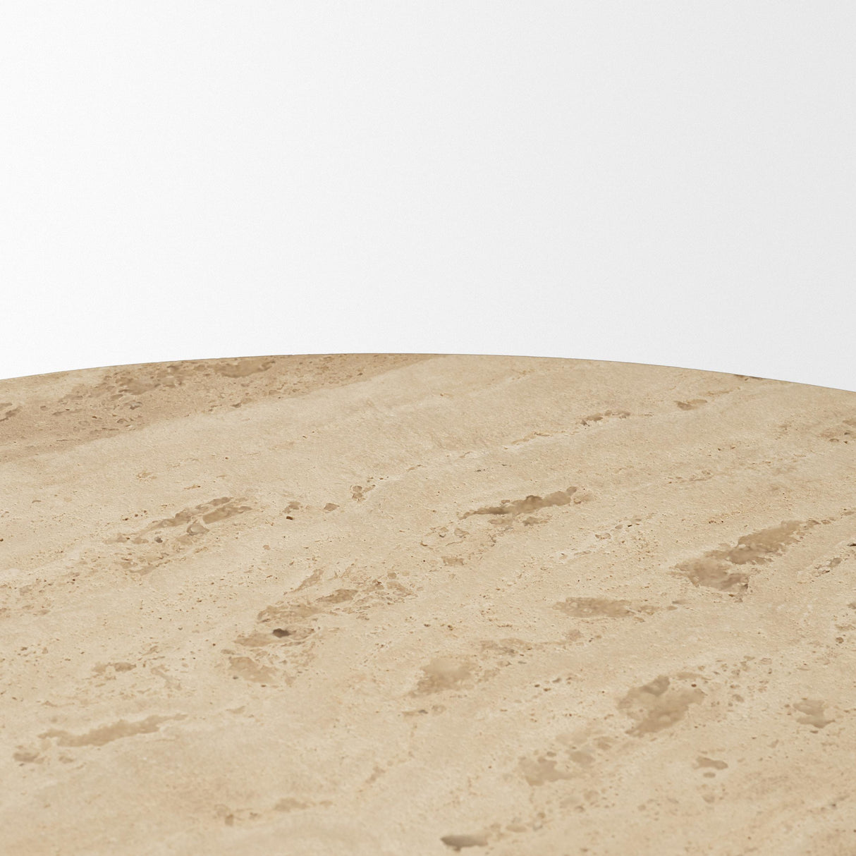 Mercana Allyson 42" Light Wood Base w/ Travertine Top Dining Table