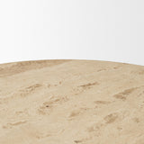 Mercana Allyson 42" Light Wood Base w/ Travertine Top Dining Table