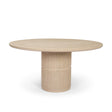 Mercana Sorrano 59" Botticino Marble Round w/ Fluted Base Dining Table