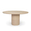 Mercana Sorrano 59" Botticino Marble Round w/ Fluted Base Dining Table