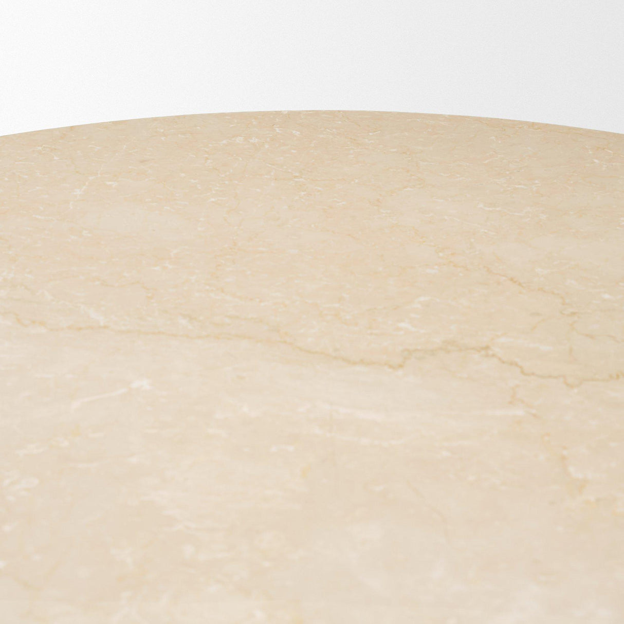 Mercana Sorrano 59" Botticino Marble Round w/ Fluted Base Dining Table