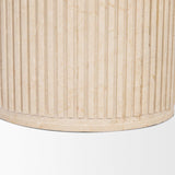 Mercana Sorrano 59" Botticino Marble Round w/ Fluted Base Dining Table
