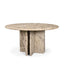 Mercana Rivaro Solid Beige Marble Round Dining Table