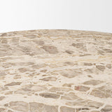 Mercana Rivaro Solid Beige Marble Round Dining Table
