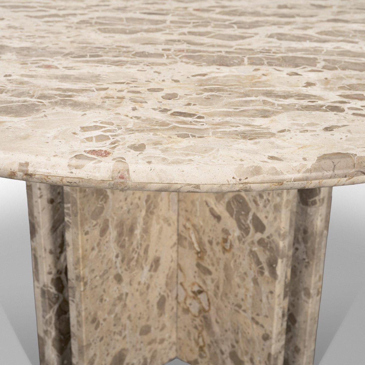 Mercana Rivaro Solid Beige Marble Round Dining Table