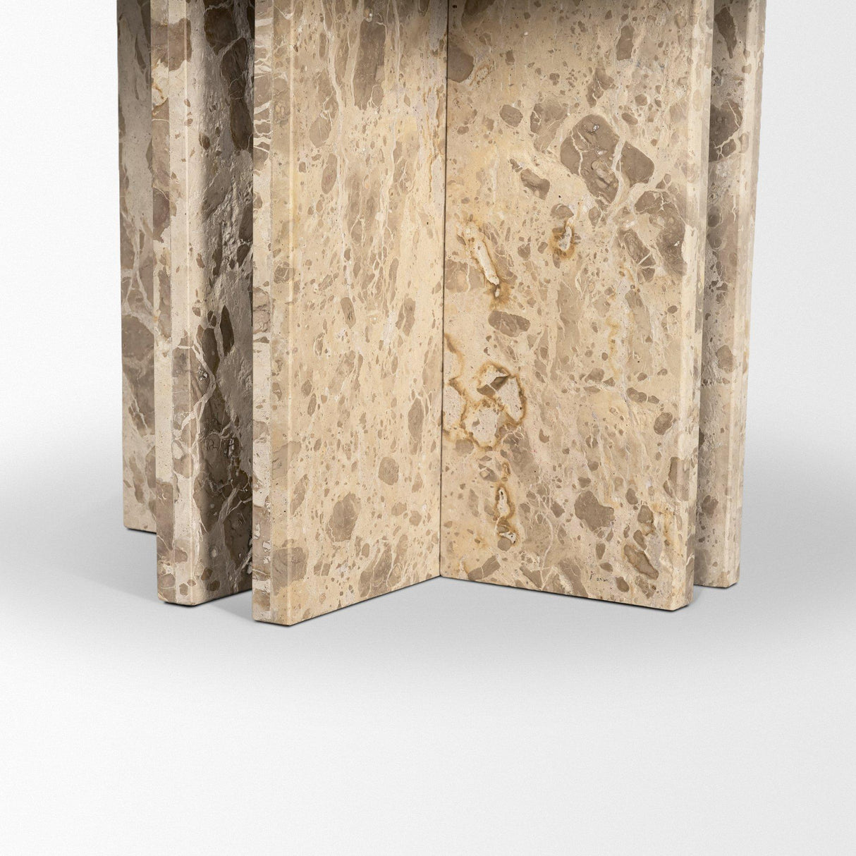 Mercana Rivaro Solid Beige Marble Round Dining Table