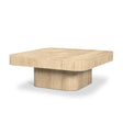 Mercana Tavora Ribbed Square Travertine Coffee Table
