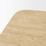 Mercana Tavora Ribbed Square Travertine Coffee Table