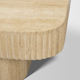 Mercana Tavora Ribbed Square Travertine Coffee Table