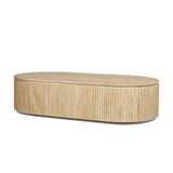 Mercana Elara Ribbed Oblong Travertine Coffee Table