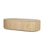 Mercana Elara Ribbed Oblong Travertine Coffee Table