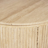 Mercana Elara Ribbed Oblong Travertine Coffee Table