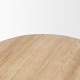 Mercana Elara Ribbed Oblong Travertine Coffee Table