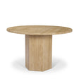 Mercana Torreno 42" Travertine Round Top Hexagon Pedestal Dining Table