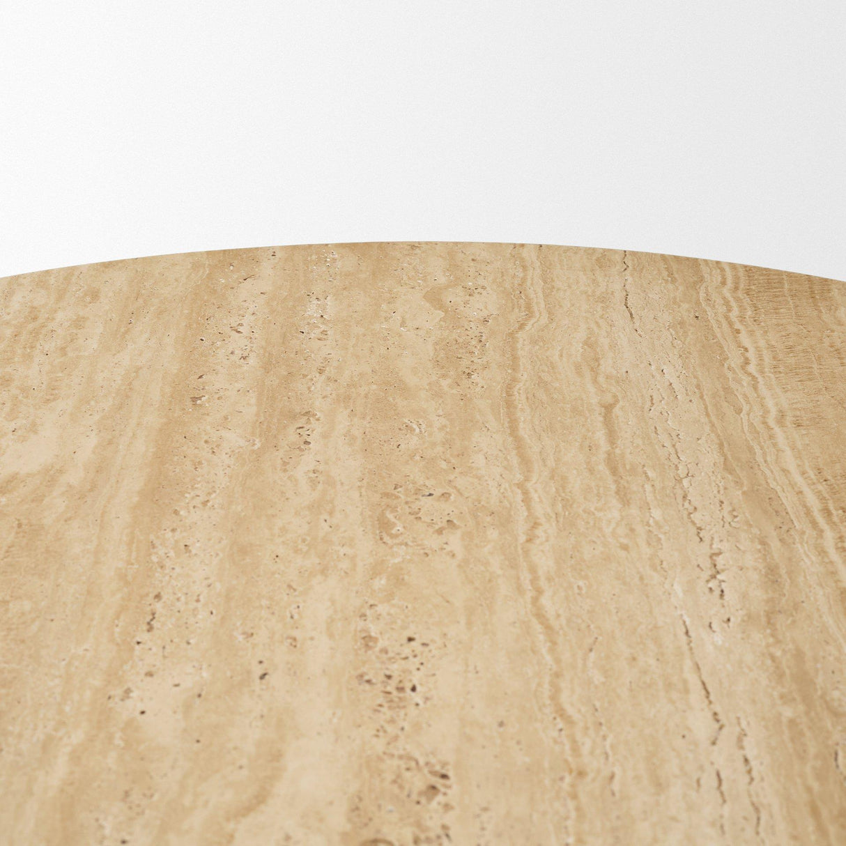 Mercana Torreno 42" Travertine Round Top Hexagon Pedestal Dining Table