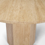 Mercana Torreno 42" Travertine Round Top Hexagon Pedestal Dining Table