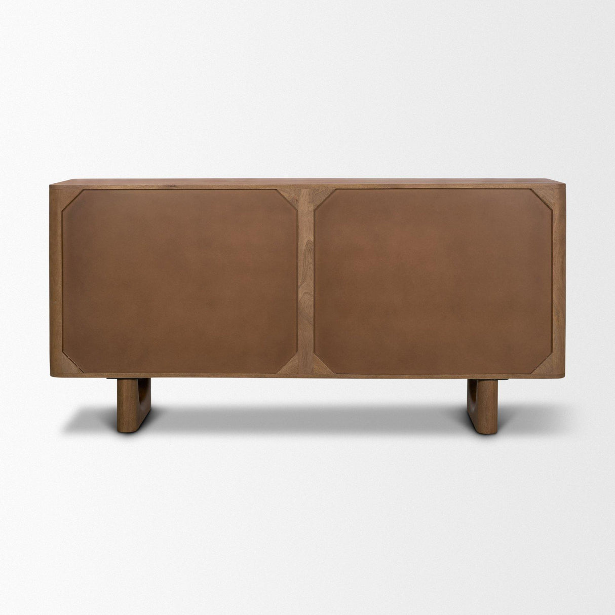 Mercana Wexlan Solid Wood w/ Leather Weave 4 Door Closed Sideboard