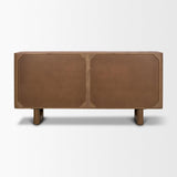 Mercana Wexlan Solid Wood w/ Leather Weave 4 Door Closed Sideboard