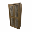 Mercana Valterra Dark Brown Wood w/ Cappuccino Marble 4 Door Tall Cabinet