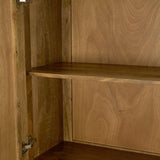 Mercana Valterra Light Brown Wood w/ Travertine 4 Door Tall Cabinet