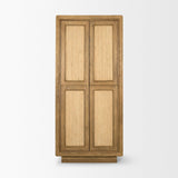 Mercana Valterra Light Brown Wood w/ Travertine 4 Door Tall Cabinet
