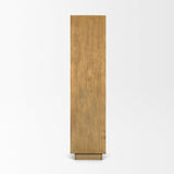 Mercana Valterra Light Brown Wood w/ Travertine 4 Door Tall Cabinet
