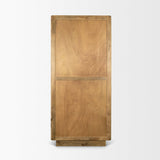 Mercana Valterra Light Brown Wood w/ Travertine 4 Door Tall Cabinet