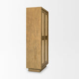Mercana Valterra Light Brown Wood w/ Travertine 4 Door Tall Cabinet