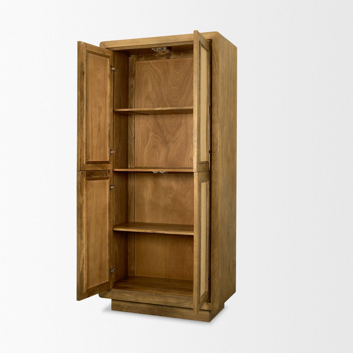 Mercana Valterra Light Brown Wood w/ Travertine 4 Door Tall Cabinet
