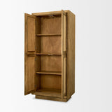 Mercana Valterra Light Brown Wood w/ Travertine 4 Door Tall Cabinet