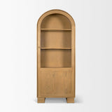 Mercana Hawthorne Solid Oak Wood w/ Glass Curio Cabinet